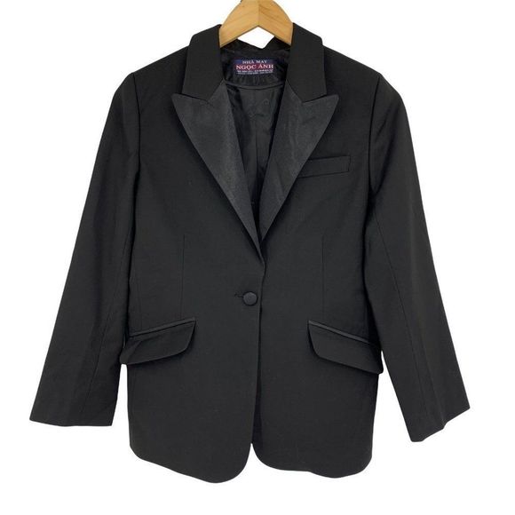 Womans Black Tuxedo Tux Jacket Coat Evening Uniform XS/S Ngoc Anh 0241 - Picture 1 of 8